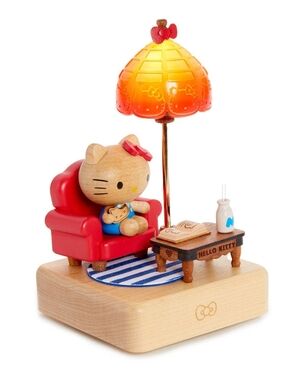 Wooderful Life Hello Kitty Armchair Lamp Milk Cookies Wooden Collectible Light
